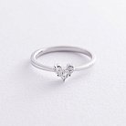 Золотое кольцо "Сердечко" с бриллиантами кб0481nl от ювелирного магазина Оникс