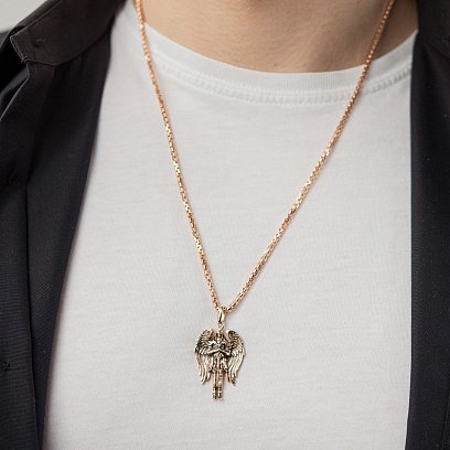 Золотая подвеска "Ангел Хранитель" п03819 №2