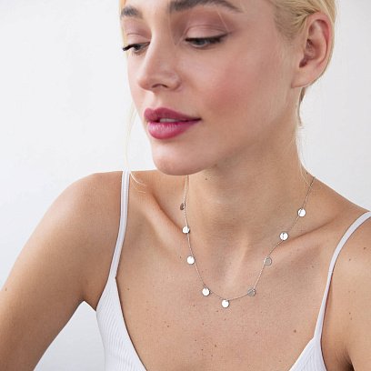 Серебряное колье "Монетки" 18742 №3