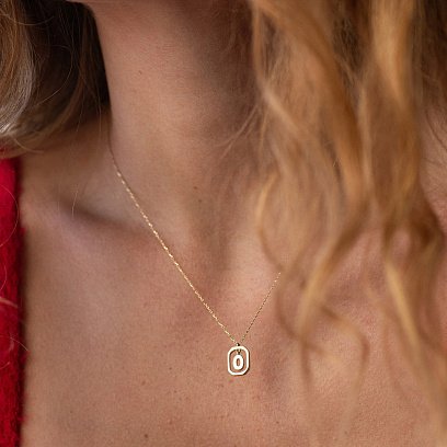 Кольє з літерою "О" у жовтому золоті кол02463о №3
