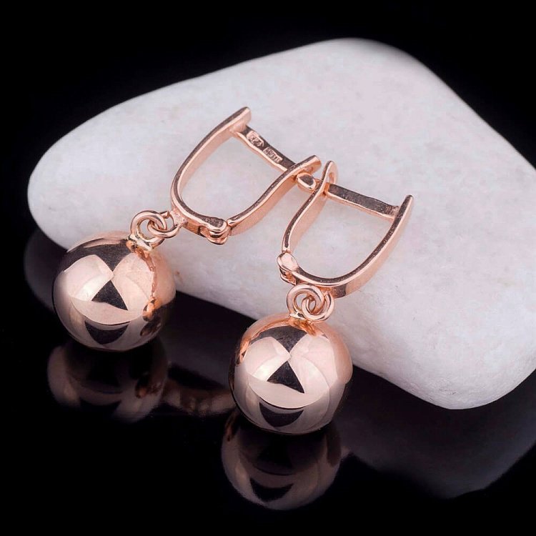 Серьги "Шарики" с02997 от ювелирного магазина Оникс - 1