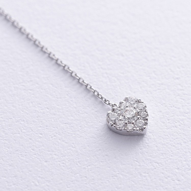 Золотое колье - галстук "Сердечки" с бриллиантами колб0120mi от ювелирного магазина Оникс - 2