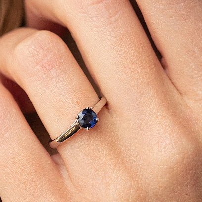 Золота каблучка з сапфіром кб0109gl №5