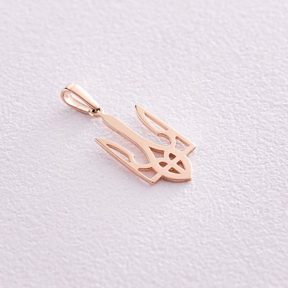 Кулон "Герб України - Тризуб" у червоному золоті п03743