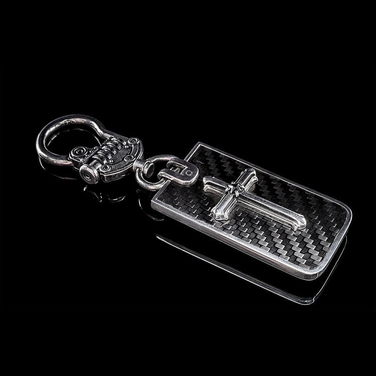 Серебряный брелок "Карбон" с чернением tlcarbon от ювелирного магазина Оникс - 4