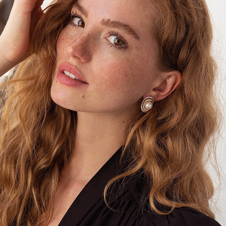 Золоті сережки з діамантами і перлами с1312 від ювелірного магазину Онікс - 10