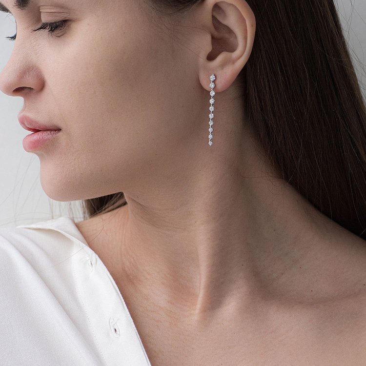 Золоті сережки-пусети з діамантами сб0244ch від ювелірного магазину Онікс - 1