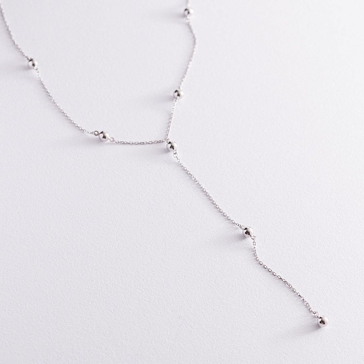 Колье "Шарики" в белом золоте кол01947 от ювелирного магазина Оникс - 3