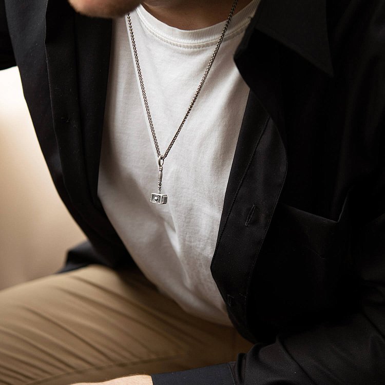 Срібний кулон "Молот з коловратом і рунами" 133228 від ювелірного магазину Онікс - 5