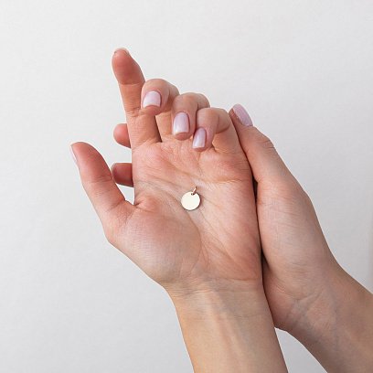 Кулон для гравировки в белом золоте (11 мм) п03604 №5