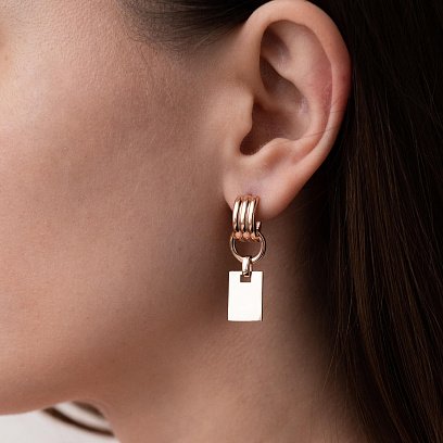 Золотые серьги на английской застежке с06492