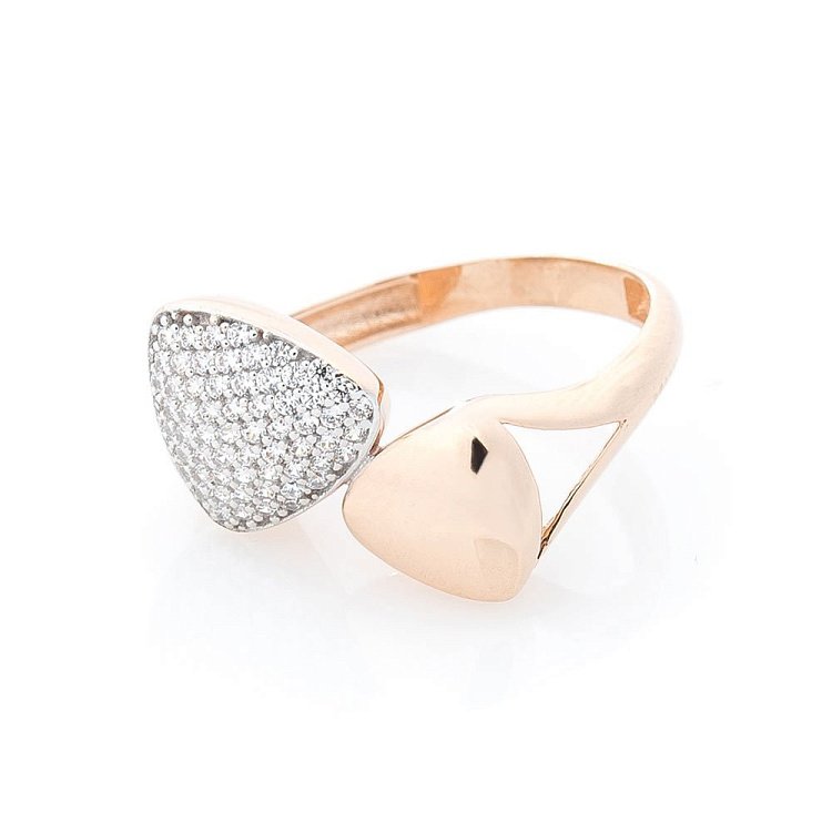 Золотое кольцо с фианитами к05398 от ювелирного магазина Оникс - 1