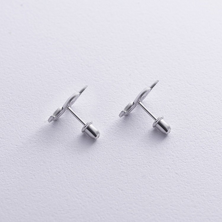 Серебряные серьги - пусеты "Змеи" 123007 от ювелирного магазина Оникс - 2