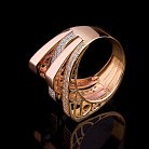Эксклюзивное кольцо с фианитами из золота к03906 от ювелирного магазина Оникс - 2