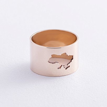 Каблучка "Моя Україна" у жовтому золоті к07038 №2