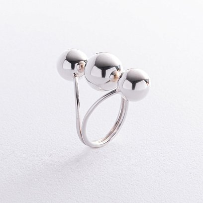 Срібна каблучка "Кульки" 11930