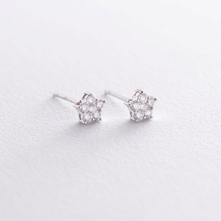 Золотые серьги "Звездочки" с бриллиантами сб0125sl от ювелирного магазина Оникс