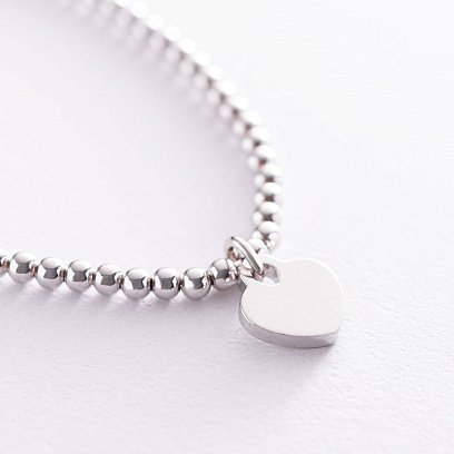 Срібний кульковий браслет "Сердечко" 141512 №3