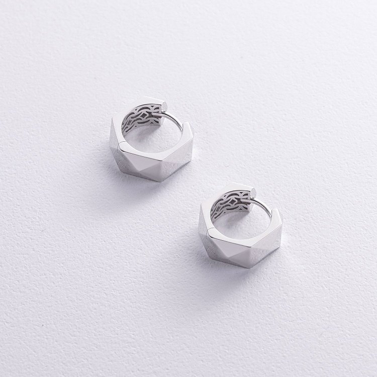 Серьги - кольца "Anna-Lisa" в белом золоте с09008 от ювелирного магазина Оникс - 2