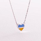 Кольє "З Україною в серці" у сріблі (блакитна та жовта емаль) 181236 от ювелирного магазина Оникс - 5