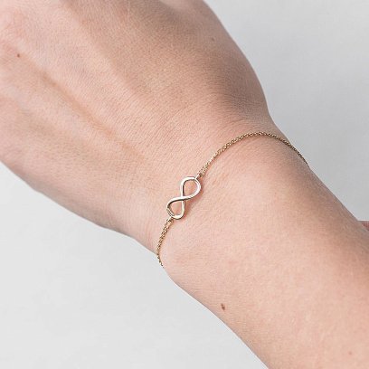 Золотой браслет "Бесконечность" б02942 №2