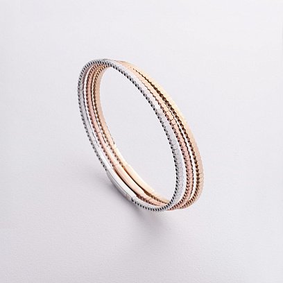 Жесткий браслет "Kylie" в белом золоте б05571 №4