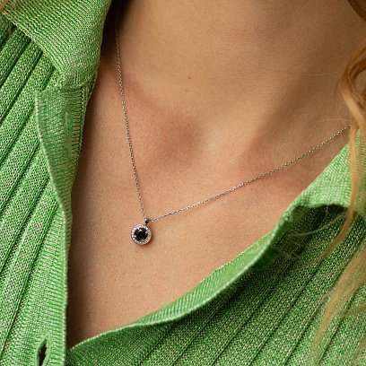 Колье с бриллиантами (белое золото) 736141122 №4