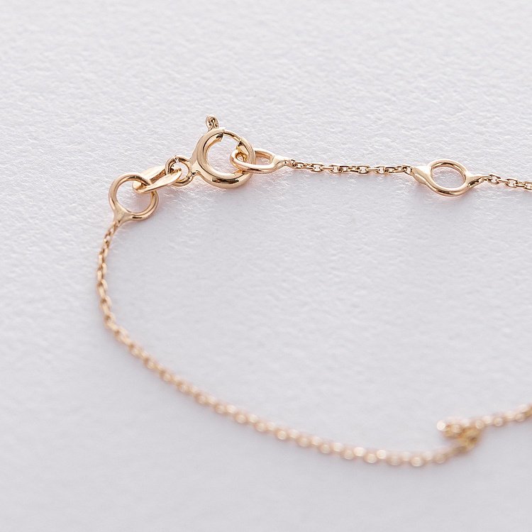 Браслет на ногу "Love" в желтом золоте б04173 от ювелирного магазина Оникс - 1