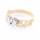 Золотое кольцо "Ножки младенца" с фианитами к05893 от ювелирного магазина Оникс - 2