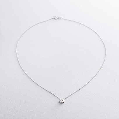 Золотое колье с фианитом кол01226 №4