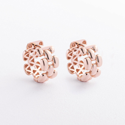 Серьги - кольца "Charlie" в красном золоте с09545