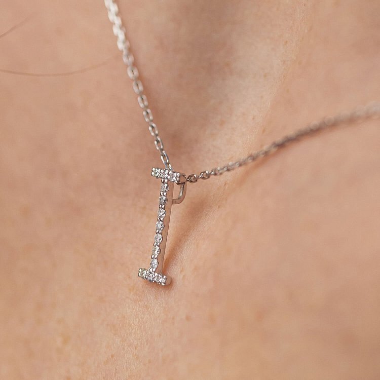 Золоте кольє з літерою " І " з діамантами 133771121 від ювелірного магазину Онікс - 8