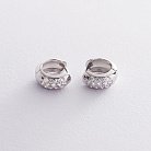 Золоті сережки - кільця з діамантами сб2-4352 от ювелирного магазина Оникс - 1