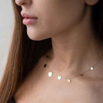 Кольє "Монетки" в жовтому золоті кол01460 №3