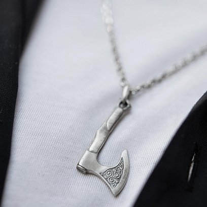 Срібний кулон "Секіра з трискеліоном" 133227 №6