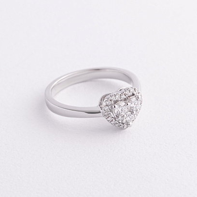 Золотое кольцо "Сердечко" с бриллиантами кб0608ri №2