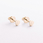 Сережки - пусети "Сердечки" у жовтому золоті с09656 от ювелирного магазина Оникс - 1