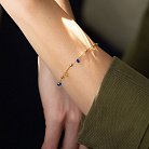 Золотой браслет "Независимая" с шариками (синие и желтые фианиты) б05156 от ювелирного магазина Оникс - 3