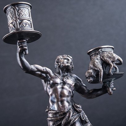 Срібна фігура ручної роботи "Мавр з мавпочкою" сер00015 №3