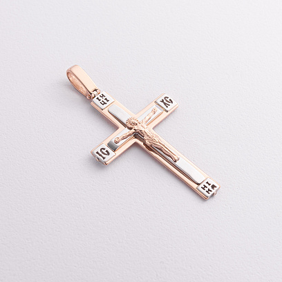 Золотой крест "Распятие. Спаси и Сохрани" (на укр. языке) 250071