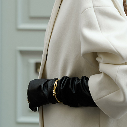 Жорсткий браслет "Brigitte" у жовтому золоті б05743 №9