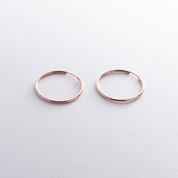 Серьги - кольца в красном золоте (3.2 см) с04038 от ювелирного магазина Оникс - 2