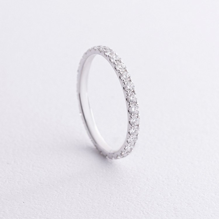 Золота каблучка з доріжкою діамантів кб0541cha від ювелірного магазину Онікс