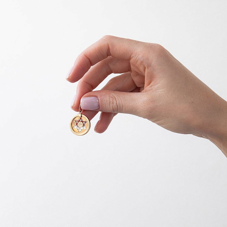 Золотая подвеска "Звезда Давида" п01801 от ювелирного магазина Оникс - 1