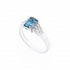 Женское кольцо с "Лондон голубым" топазом 111463 от ювелирного магазина Оникс
