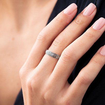 Серебряное кольцо "Спаси и сохрани" 11278 №2