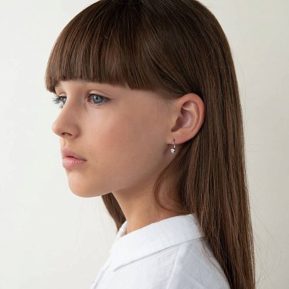 Дитячі золоті сережки "Крапельки" з фіанітами с06222 №2