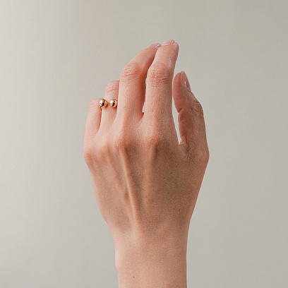 Кольцо "Шарики" в красном золоте к07506 №16