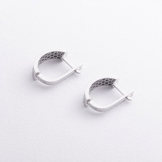 Серьги "Love" в белом золоте с09360 №3