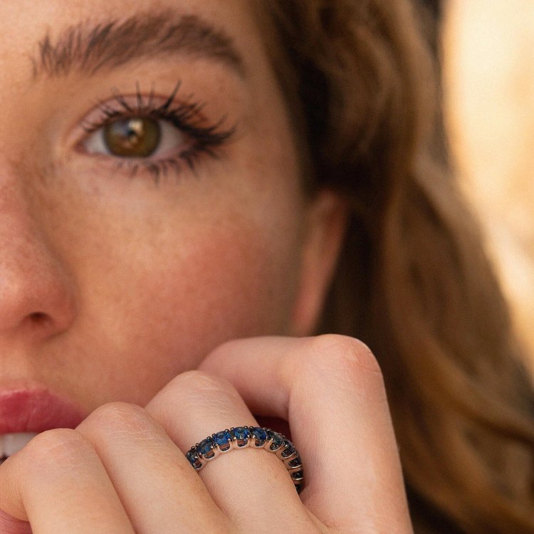 Золота каблучка з сапфірами кб0441gl від ювелірного магазину Онікс - 3